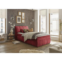 BOXBETT 120/200 cm,  in Rot, gepolstertes Kopfteil, Bettkasten, Topper,  - Rot/Schwarz, MODERN, Holzwerkstoff/Kunststoff (120/200cm) - MID.YOU