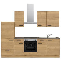 KÜCHENLEERBLOCK 270 cm   in Schieferfarben, Eichefarben  - Schieferfarben/Eichefarben, MODERN, Holzwerkstoff/Metall (270cm) - Nobilia