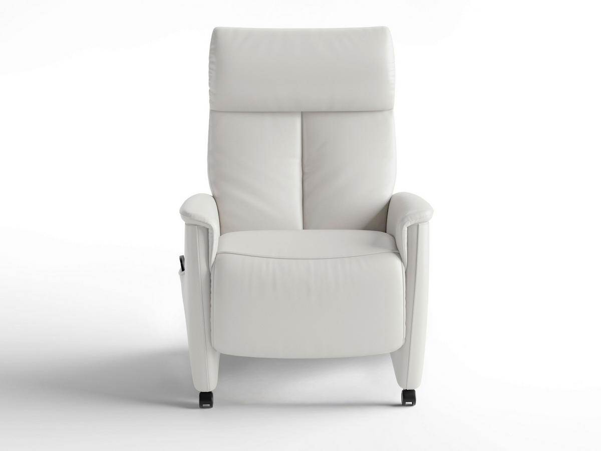 RELAXAČNÉ KRESLO, koža, biela - čierna/biela, Basics, koža/plast (76/110/84cm) - Sit & More