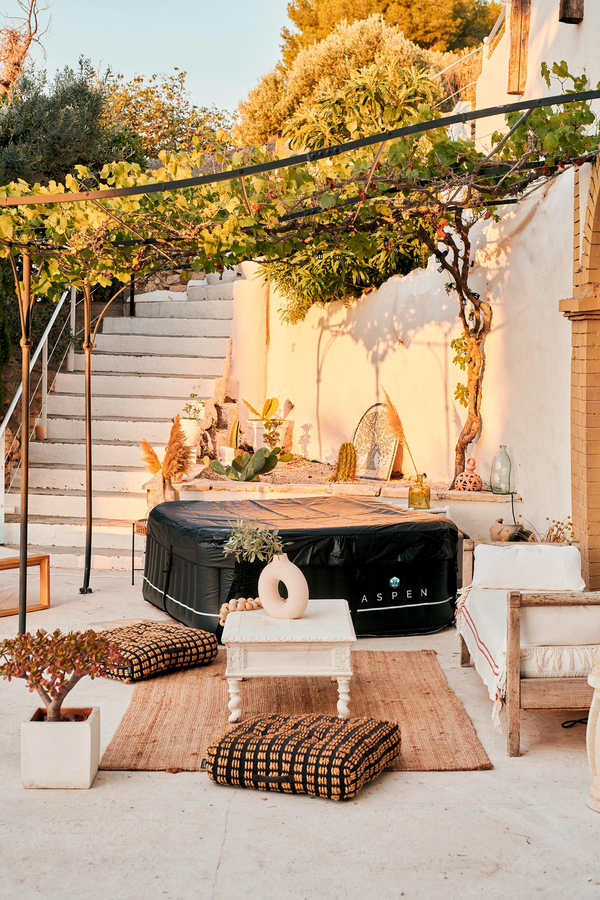 WHIRLPOOL 168/168/70 cm  - Schwarz, Basics, Kunststoff/Metall (168/168/70cm)