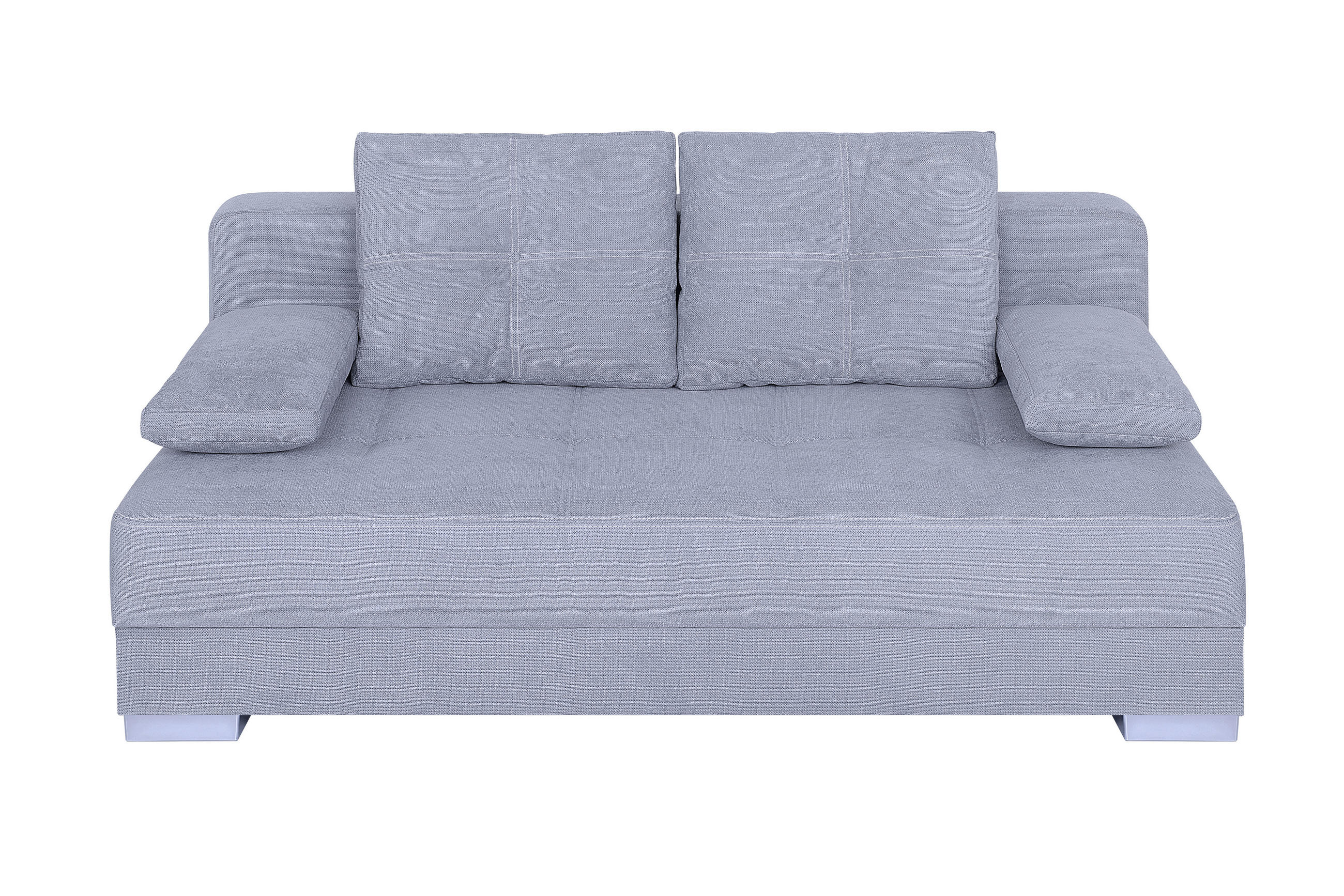 SCHLAFSOFA Webstoff Grau  - Chromfarben/Schwarz, Basics, Kunststoff/Textil (200/90/110cm)