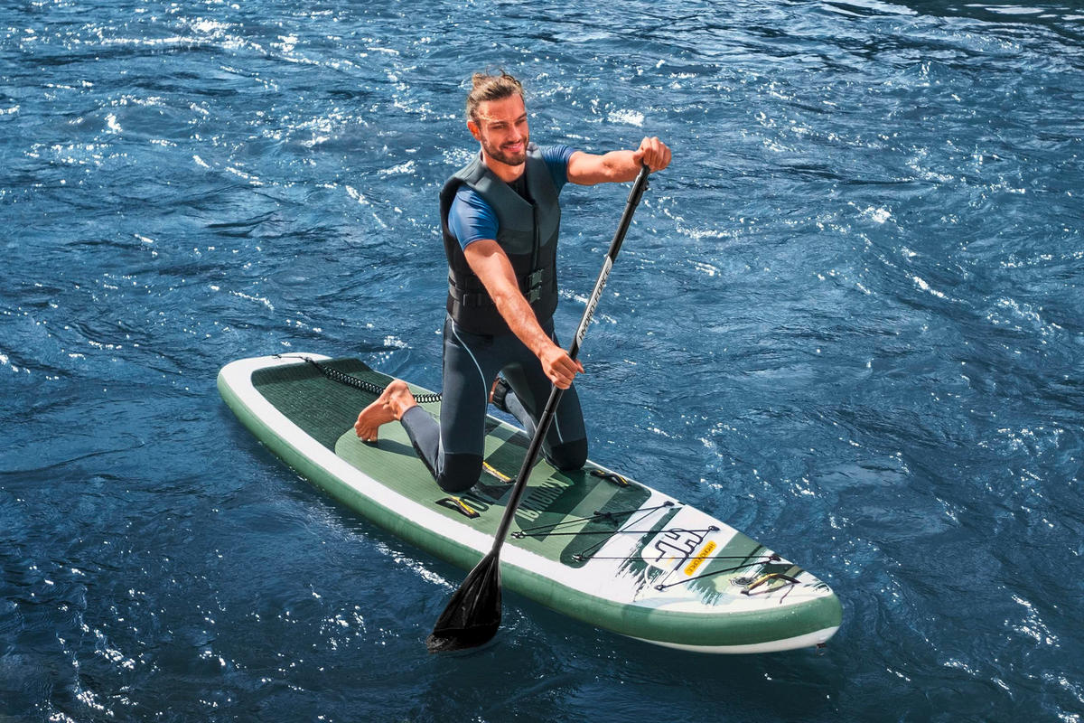 STAND-UP PADDLE BOARD HYDRO-FORCE 65308 KAHAWAI 10  - Dunkelgrün/Weiß, Basics, Kunststoff/Metall (310/86/15cm) - Bestway