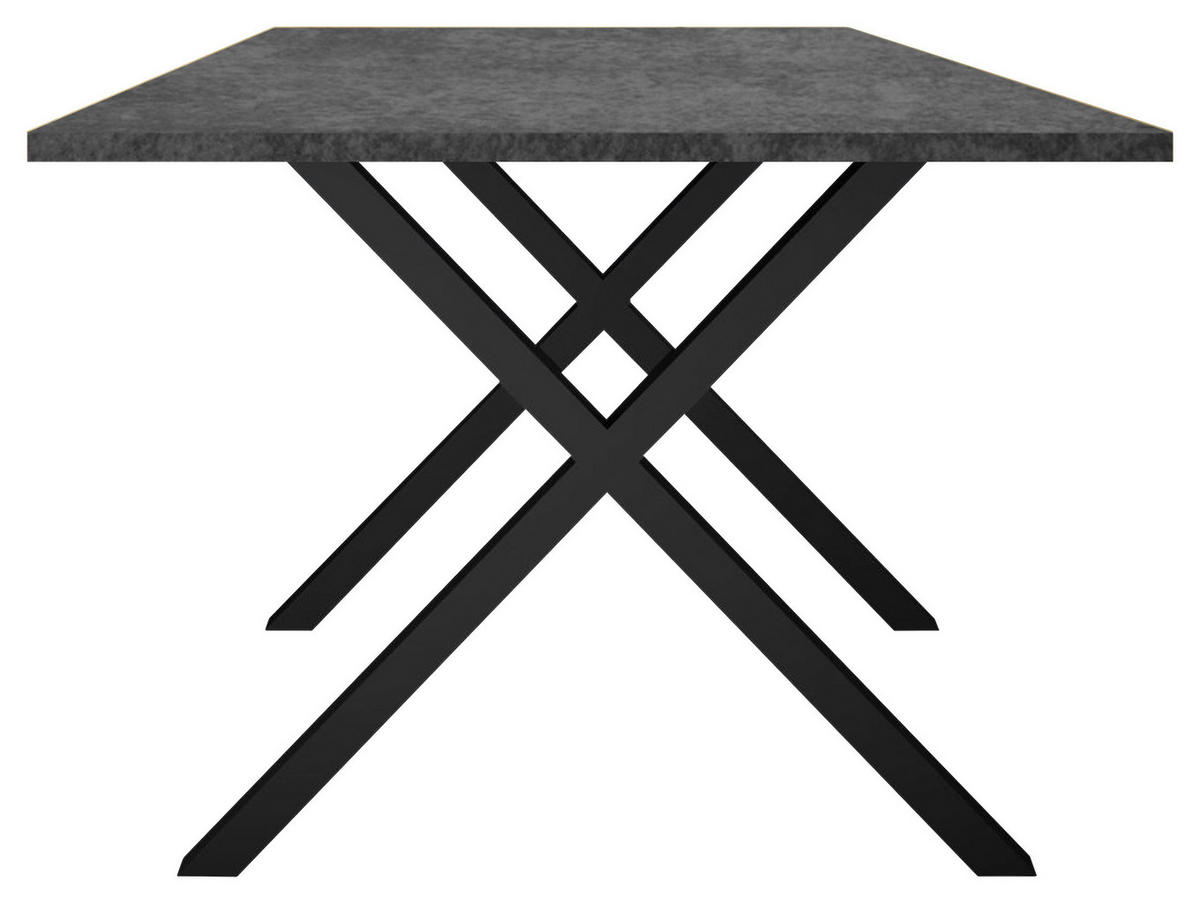ESSTISCH rechteckig Graphitfarben, Schwarz  - Schwarz/Graphitfarben, MODERN, Holzwerkstoff/Metall (200/100/78cm) - Livetastic