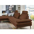 ECKSOFA in Echtleder Hellbraun  180/310 cm  - Hellbraun/Schwarz, Design, Leder/Metall (180/310cm) - Dieter Knoll