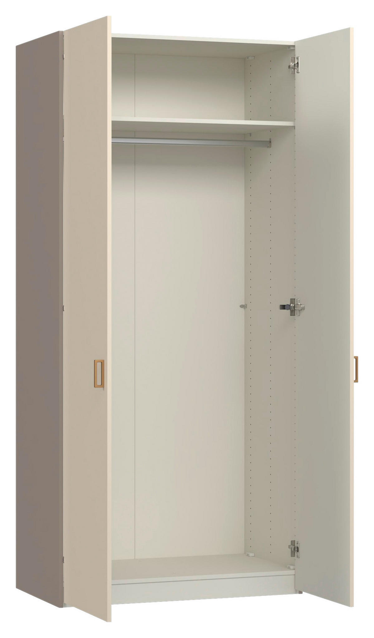 DREHTÜRENSCHRANK 102/220/59 cm,  in Creme, Hellbraun, 2-türig  - Hellbraun/Creme, Design, Glas/Holzwerkstoff (102/220/59cm) - Jutzler