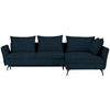 ECKSOFA in Webstoff Petrol  - Petrol/Schwarz, Modern, Textil/Metall (282/182cm) - Carryhome