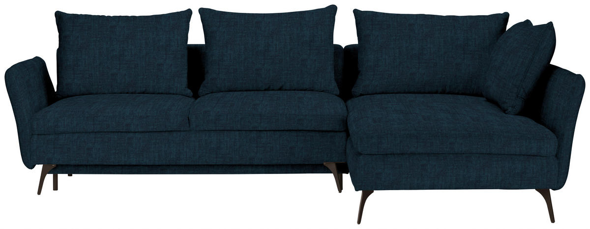 ECKSOFA in Webstoff Petrol  - Petrol/Schwarz, Modern, Textil/Metall (282/182cm) - Carryhome