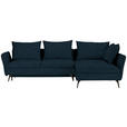 ECKSOFA in Webstoff Petrol  - Petrol/Schwarz, MODERN, Textil/Metall (282/182cm) - Carryhome