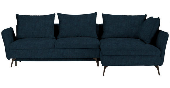 ECKSOFA in Webstoff Petrol 282/182 cm - Petrol/Schwarz, MODERN, Textil/Metall (282/182cm) - Carryhome