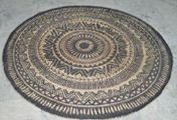 RAVNO TKANI TEPIH prirodna boja, crna - prirodna boja/crna, Lajfstajl, tekstil (60cm) - Linea Natura