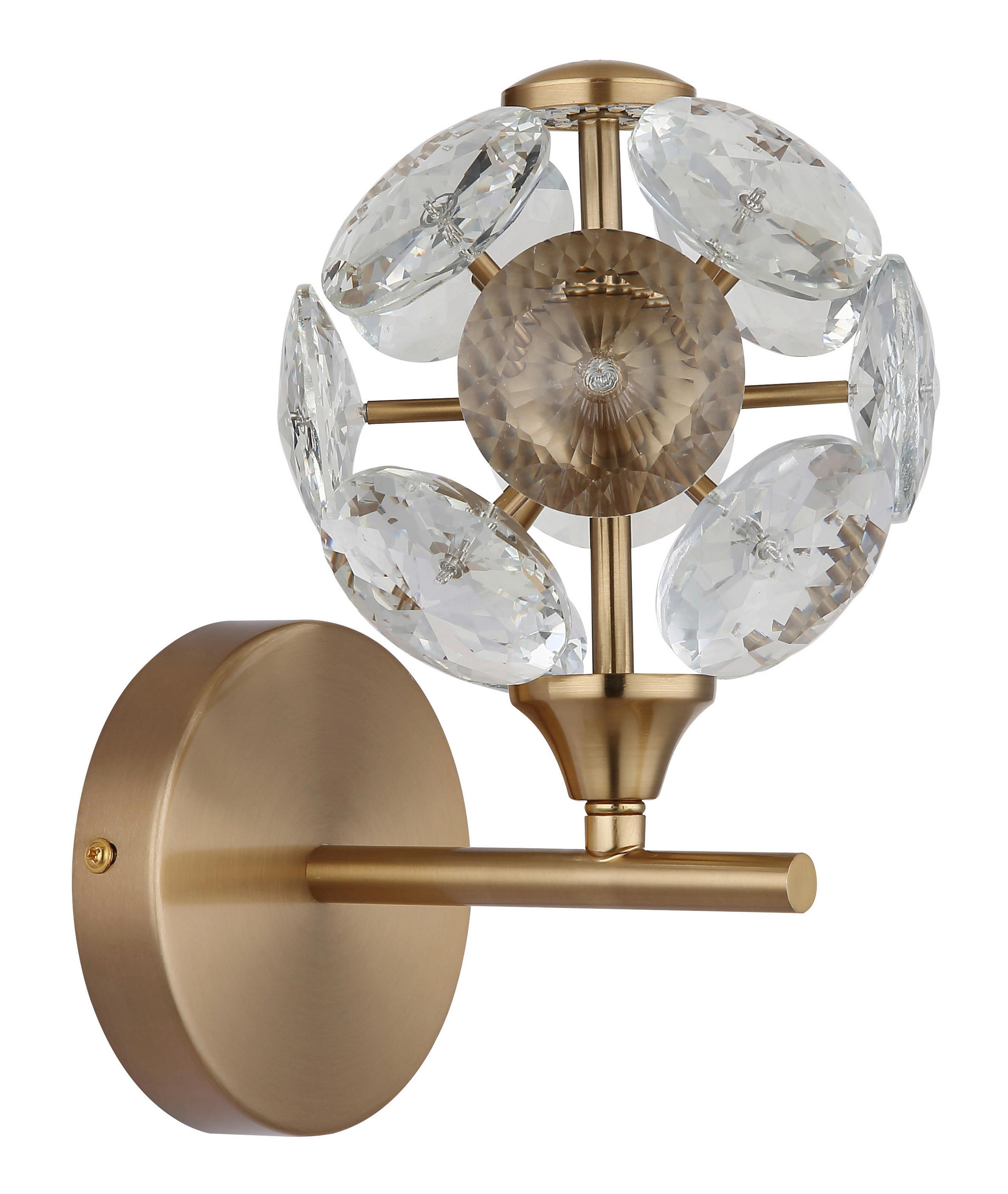 LED-WANDLEUCHTE 15/24 cm   - Klar/Goldfarben, KONVENTIONELL, Glas/Metall (15/24cm) - Globo