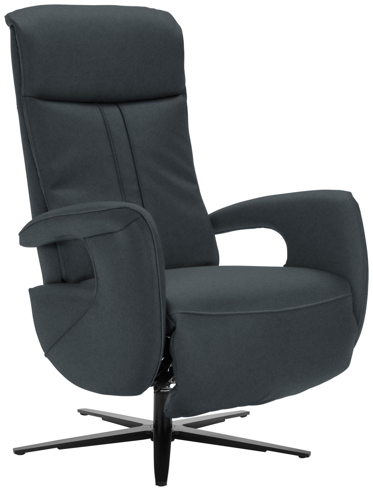 RELAXSESSEL in Leder Dunkelblau  - Schwarz/Dunkelblau, Design, Leder/Metall (71/112/83cm) - Dieter Knoll