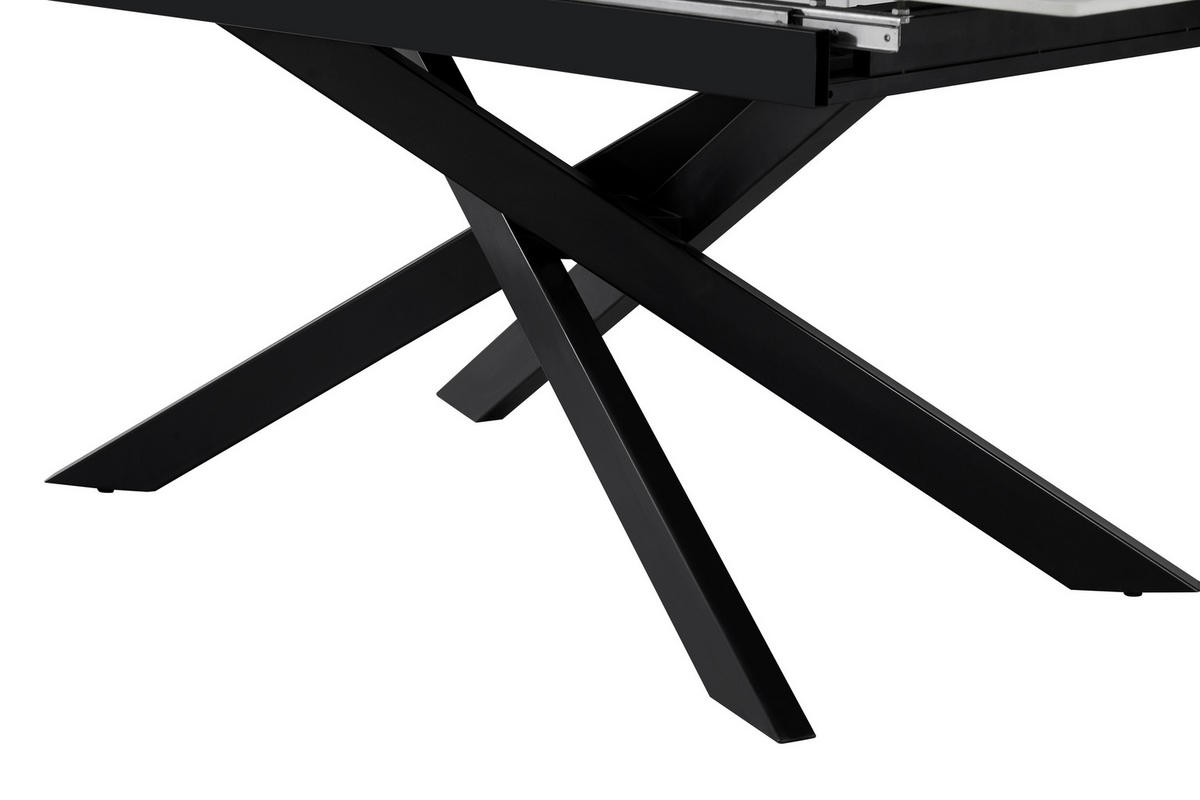 ESSTISCH 200/90/76 cm  Metall, Stein ausziehbar rechteckig Schwarz, Beige  - Beige/Schwarz, MODERN, Stein/Metall (200/90/76cm) - MID.YOU