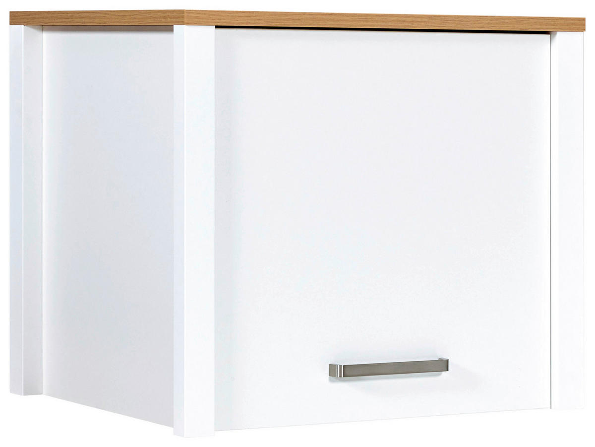 Aufsatzschrank Sicilia 70/60,5/60 cm   - Weiss/Silberfarben, Romantik / Landhaus, Holzwerkstoff/Metall (70/60,5/60cm) - MID.YOU