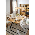 ESSTISCH in Holz, Metall 180/90/76 cm  - Eichefarben/Schwarz, Design, Holz/Metall (180/90/76cm) - Voleo
