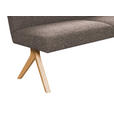 SITZBANK 160/85/69 cm Webstoff Braun Eiche vollmassiv  - Eichefarben/Braun, KONVENTIONELL, Holz/Textil (160/85/69cm) - Linea Natura