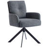 ARMLEHNSTUHL  in Eisen Webstoff  - Anthrazit/Schwarz, Design, Textil/Metall (60,5/67/88cm) - Novel