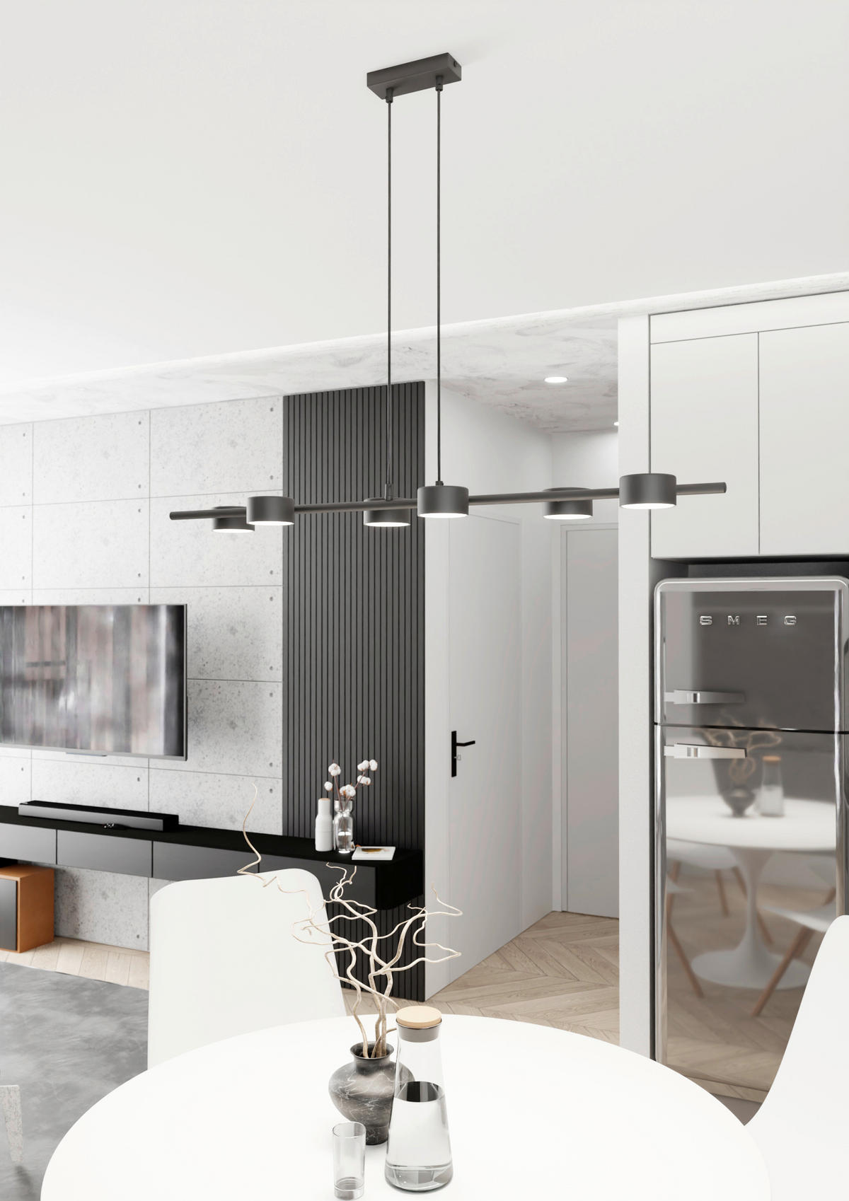 HÄNGELEUCHTE  100/19/140 cm    - Schwarz, KONVENTIONELL, Metall (100/19/140cm)