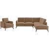SITZGARNITUR in Flachgewebe Braun  - Schwarz/Braun, Design, Textil/Metall (250/202cm) - Livetastic