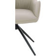 ARMLEHNSTUHL  Sitzfläche 360° drehbar, automatische Rückholfunktion  Echtleder  - Beige/Schwarz, Design, Leder/Metall (57/86,5/61,5cm) - Novel