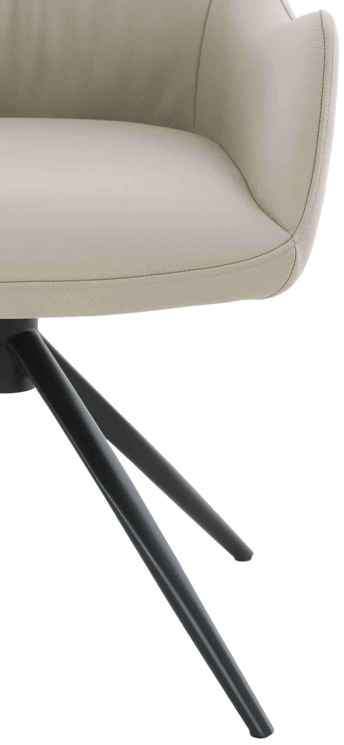 NASLANJAČ, kovina, usnje črna, bež  - črna/bež, Design, kovina/usnje (57/86,5/61,5cm) - Novel