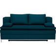 BOXSPRINGSOFA Centa in Webstoff Petrol  - Chromfarben/Petrol, Design, Textil/Metall (200/93/107cm) - Novel
