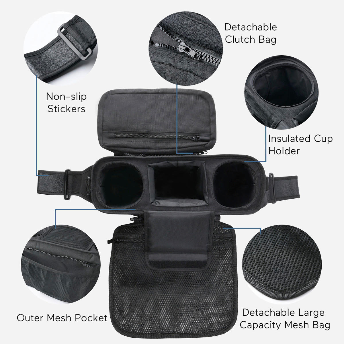 BUGGY-ORGANIZER - Schwarz, Basics, Textil (13/34/6,5cm) - Momcozy