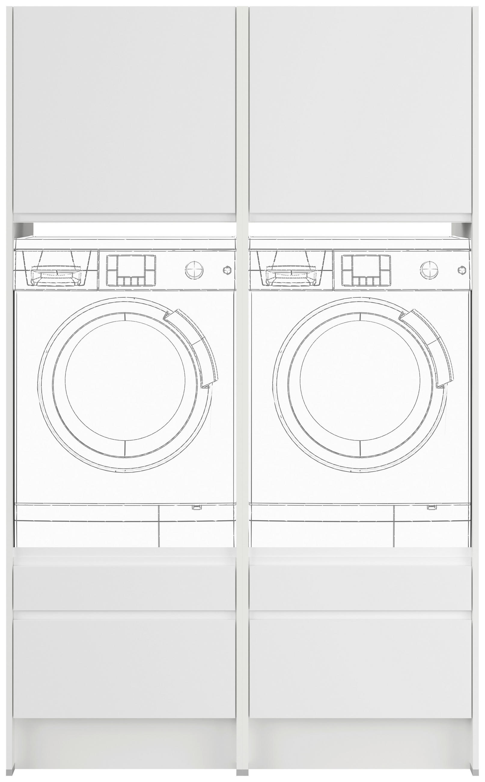 WASCHMASCHINENSCHRANK 126,4/206,2/68,5 cm  in Weiß  - Hellgrau/Weiß, Basics, Holzwerkstoff (126,4/206,2/68,5cm) - Impuls