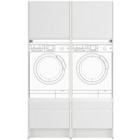 WASCHMASCHINENSCHRANK 126,4/206,2/68,5 cm  in Weiß  - Hellgrau/Weiß, Basics, Holzwerkstoff (126,4/206,2/68,5cm) - Impuls