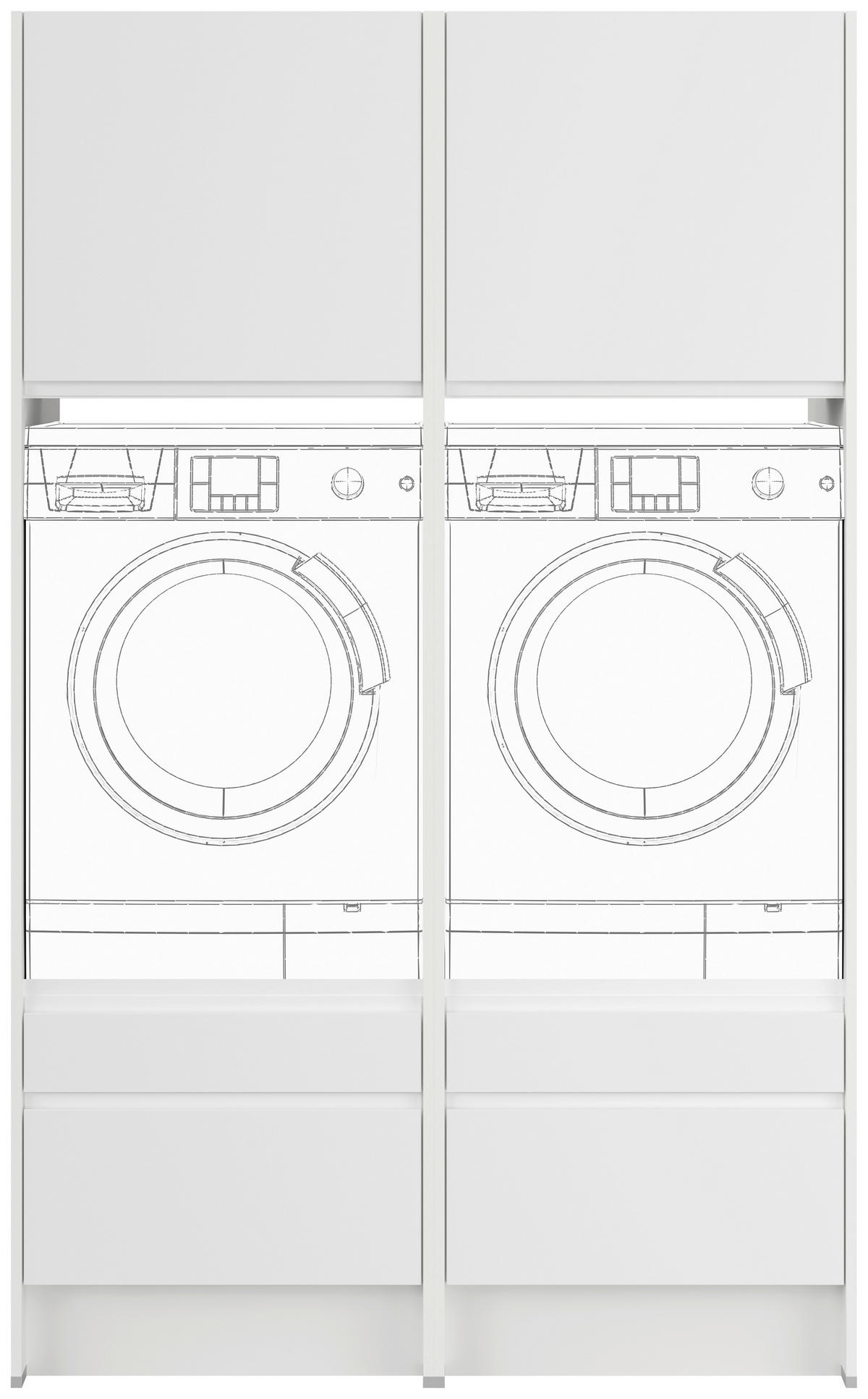 WASCHMASCHINENSCHRANK 126,4/206,2/68,5 cm  in Weiß  - Hellgrau/Weiß, Basics, Holzwerkstoff (126,4/206,2/68,5cm) - Impuls