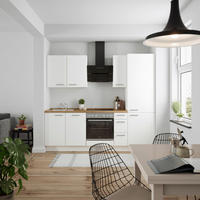 KÜCHENLEERBLOCK Touch 240 cm  in Weiß, Eichefarben  - Edelstahlfarben/Eichefarben, MODERN, Holzwerkstoff/Metall (240cm) - Nobilia