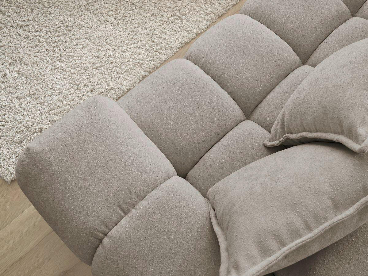 ECKSOFA Ottomane links  EVEREST Taupe Struktur  - Taupe/Schwarz, MODERN, Kunststoff/Textil (352/210cm) - Livetastic