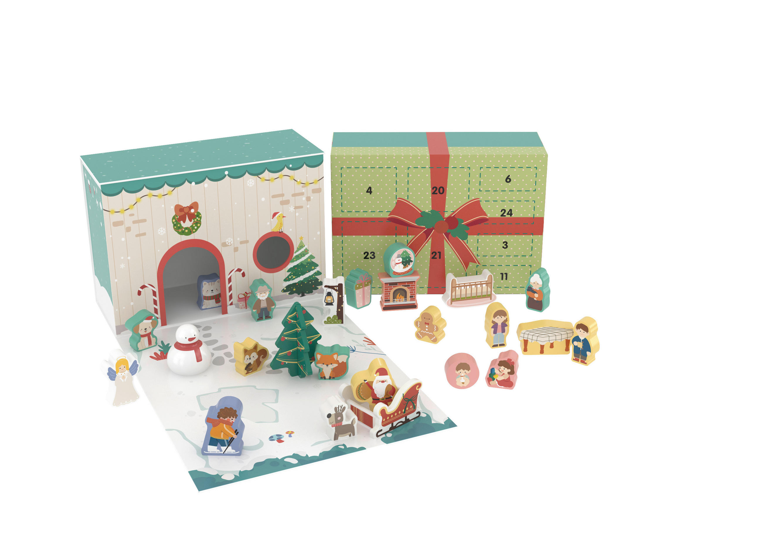 X-Mas Adventskalender 10.7x18.2x25.2 cm