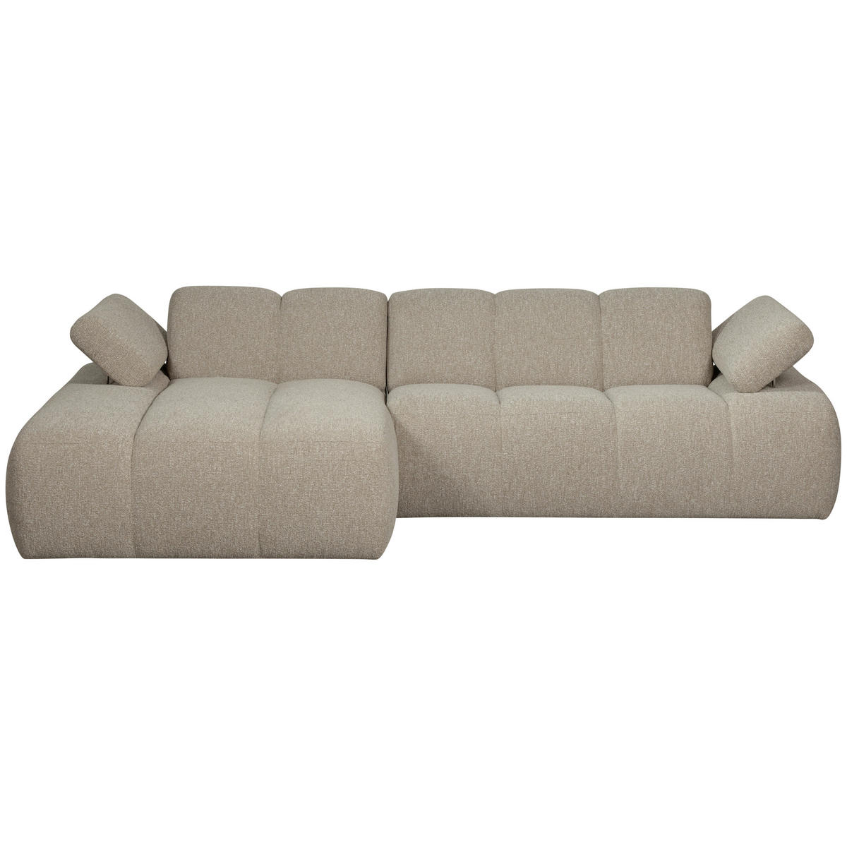 ECKSOFA Mojo Beige Bouclé  - Beige/Schwarz, Design, Kunststoff/Textil (160/284cm) - Livetastic