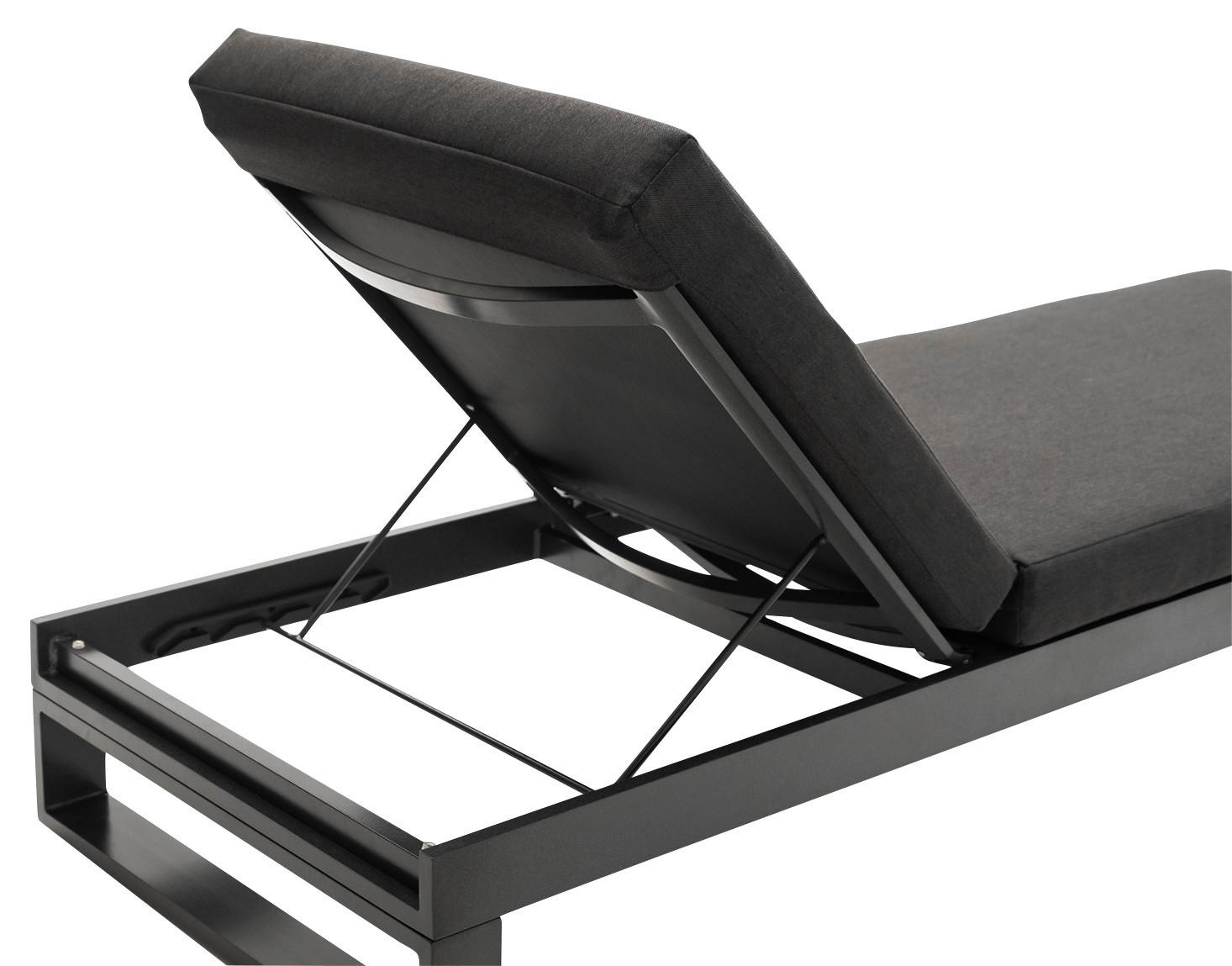 GARTENLIEGE 200/25/72 cm  - Anthrazit/Hellgrau, Design, Textil/Metall (200/25/72cm) - Amatio