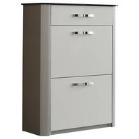 SCHUHSCHRANK Silberfarben, Weiß, Alufarben  - Chromfarben/Silberfarben, Basics, Glas/Holzwerkstoff (71/97/34cm) - Moderano