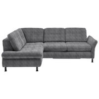 ECKSOFA in Webstoff Graubraun  210/242 cm  - Graubraun/Schwarz, KONVENTIONELL, Textil/Metall (210/242cm) - Beldomo Style