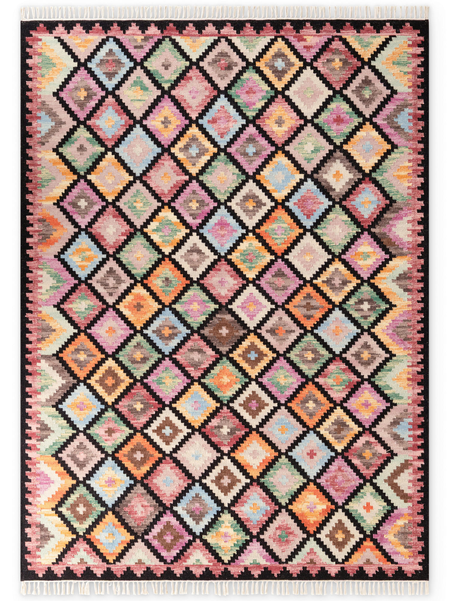 ORIENTTEPPICH 120/170 cm Kamal Multicolor, Schwarz  - Multicolor/Schwarz, Design, Textil (120/170cm) - Hanse Home