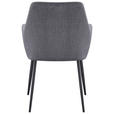 ARMLEHNSTUHL   Webstoff  Grau, Schwarz  - Schwarz/Grau, Design, Textil/Metall (57/87/59cm) - Carryhome