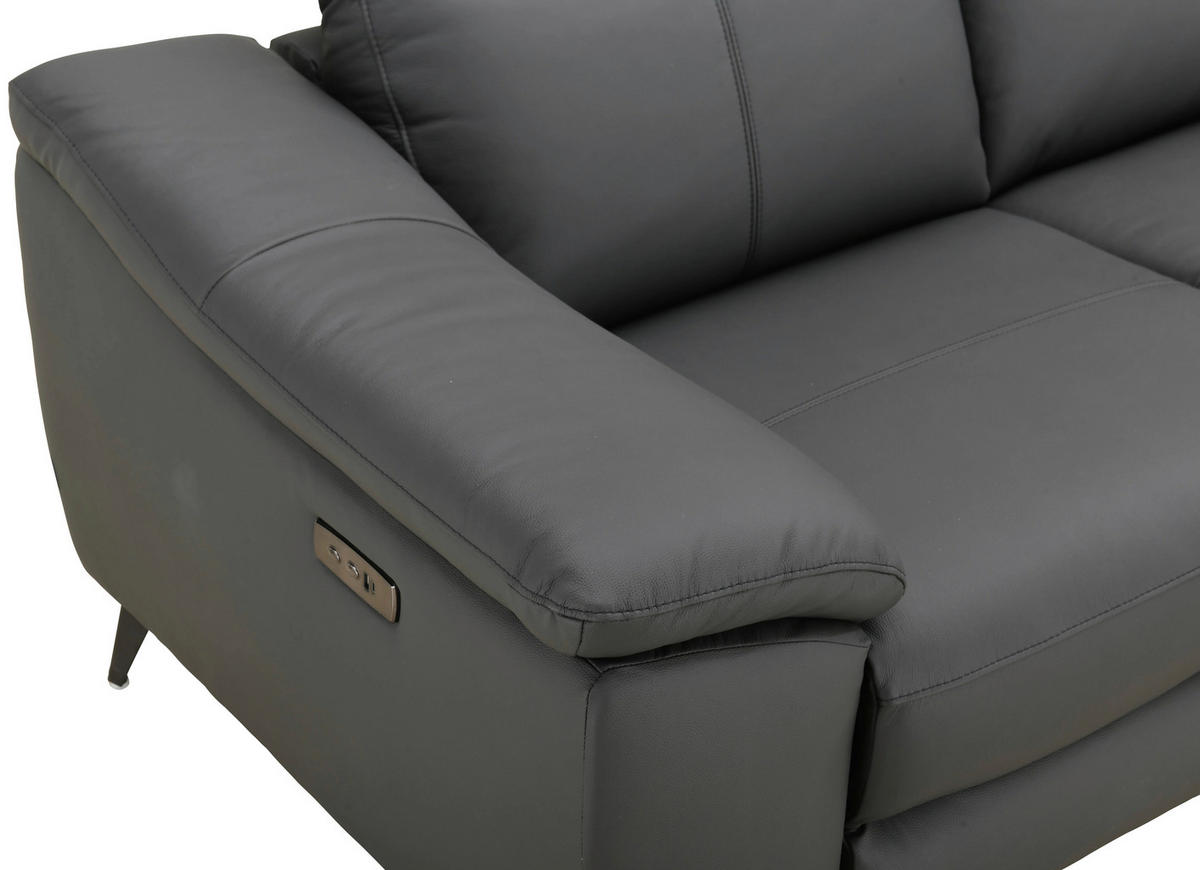 ECKSOFA  Lederlook Kombination Echtleder/Lederlook Schwarz  - Schwarz, Design, Leder/Textil (254/168cm) - Xora