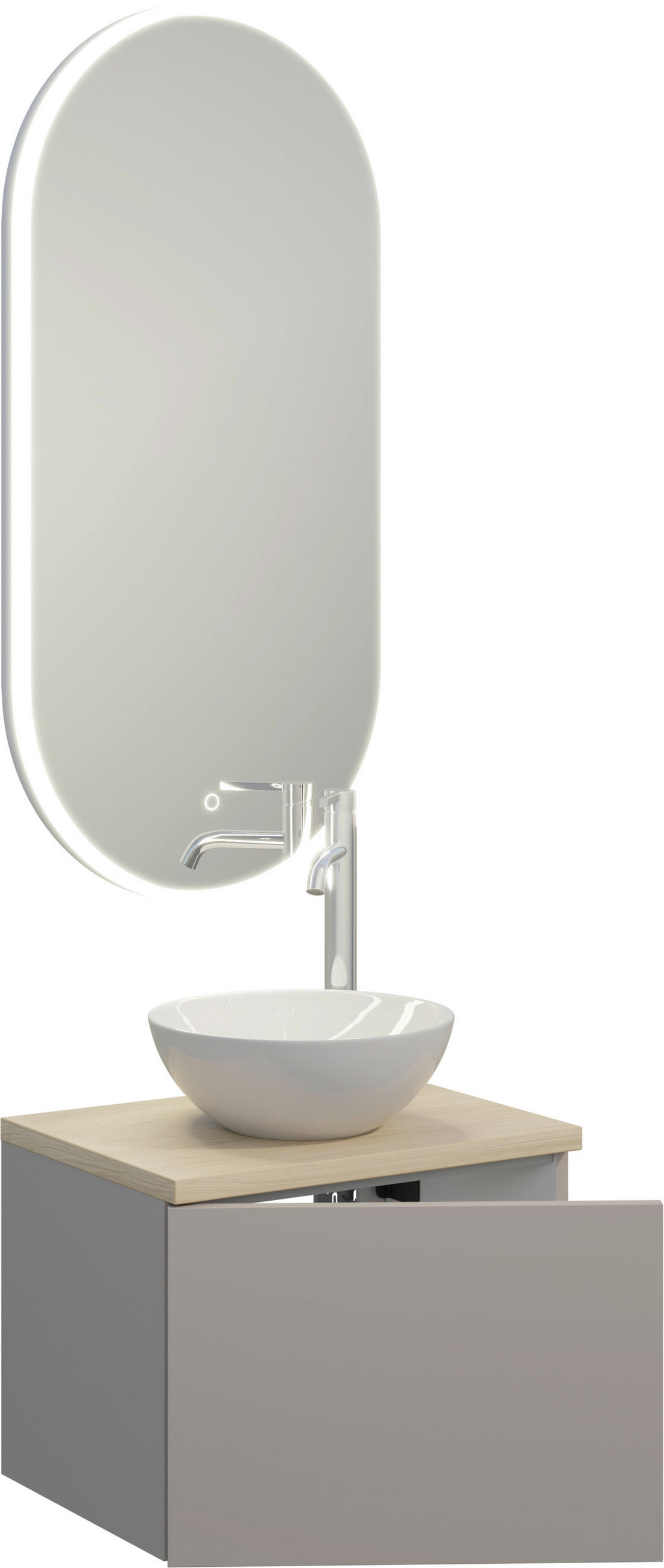BADEZIMMER 3-teilig  in 50,3 cm  - Eichefarben/Beigebraun, MODERN, Keramik/Holzwerkstoff (50,3cm) - Celina Home