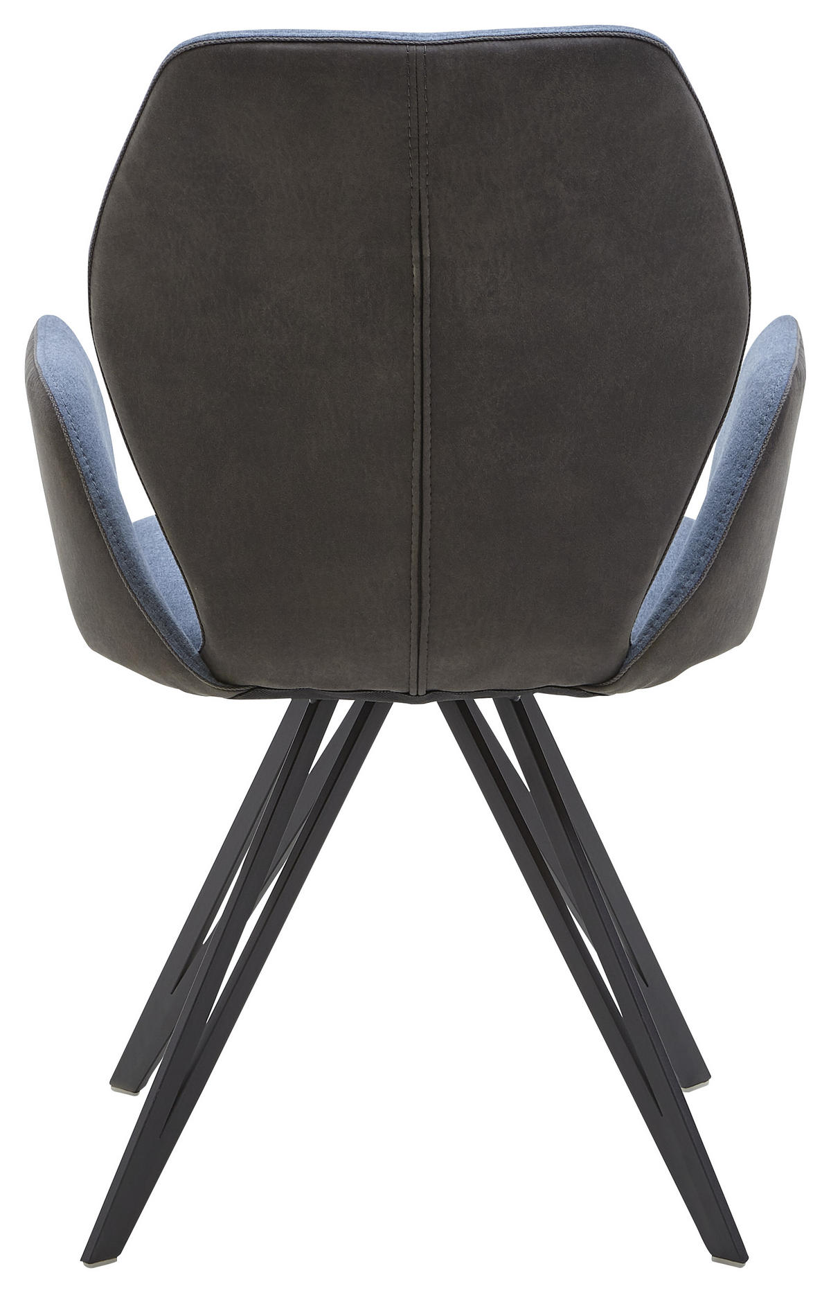ARMLEHNSTUHL  in Eisen Webstoff, Mikrofaser  - Blau/Anthrazit, Design, Textil/Metall (62/91/59cm) - Valnatura