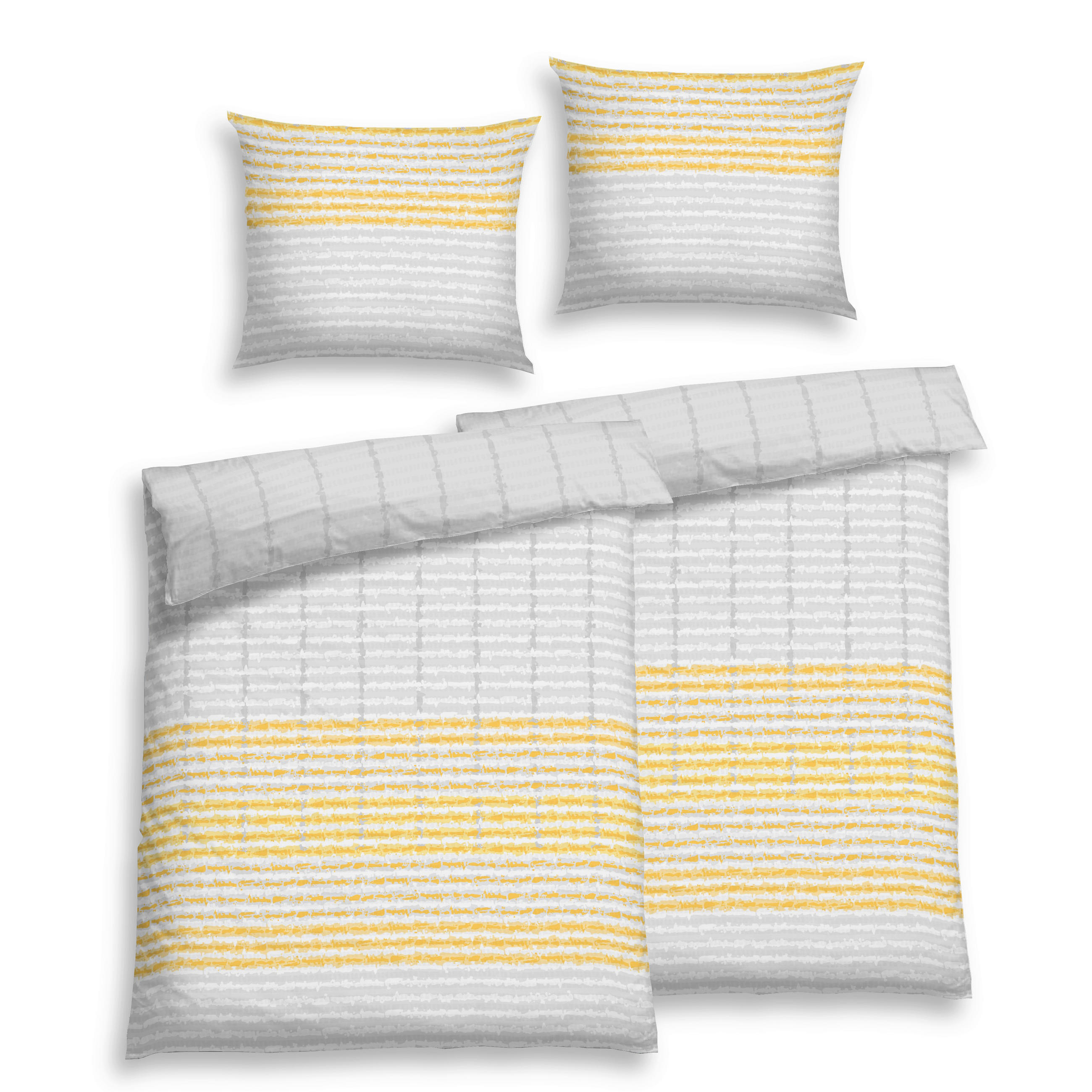 BETTWÄSCHE 4-teilig Seersucker 140/200 cm  - Gelb, Basics, Textil (140/200cm) - Florella