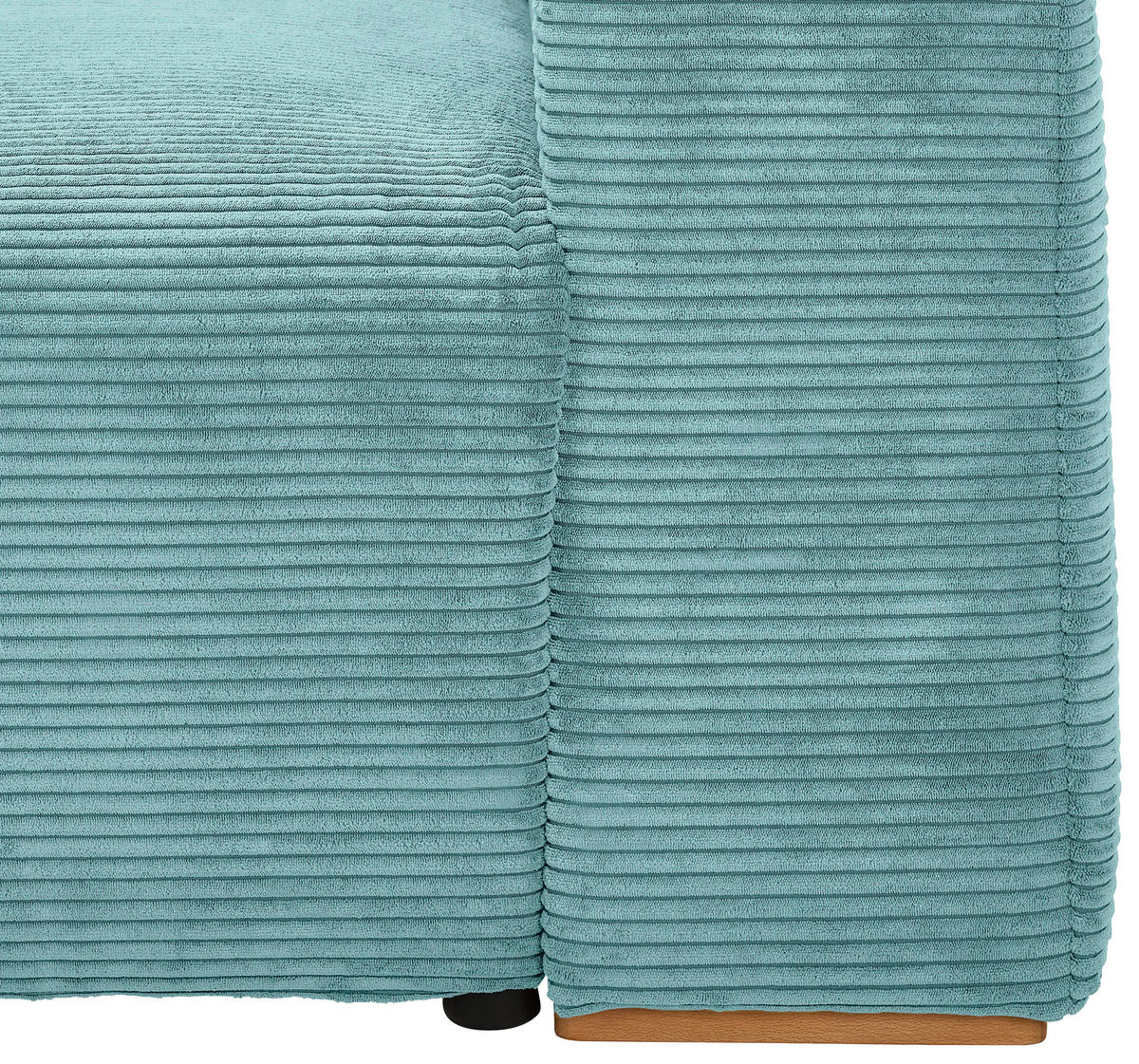 SCHLAFSOFA Cord Mintgrün  - Buchefarben/Schwarz, KONVENTIONELL, Holz/Kunststoff (255/86/123cm) - Livetastic