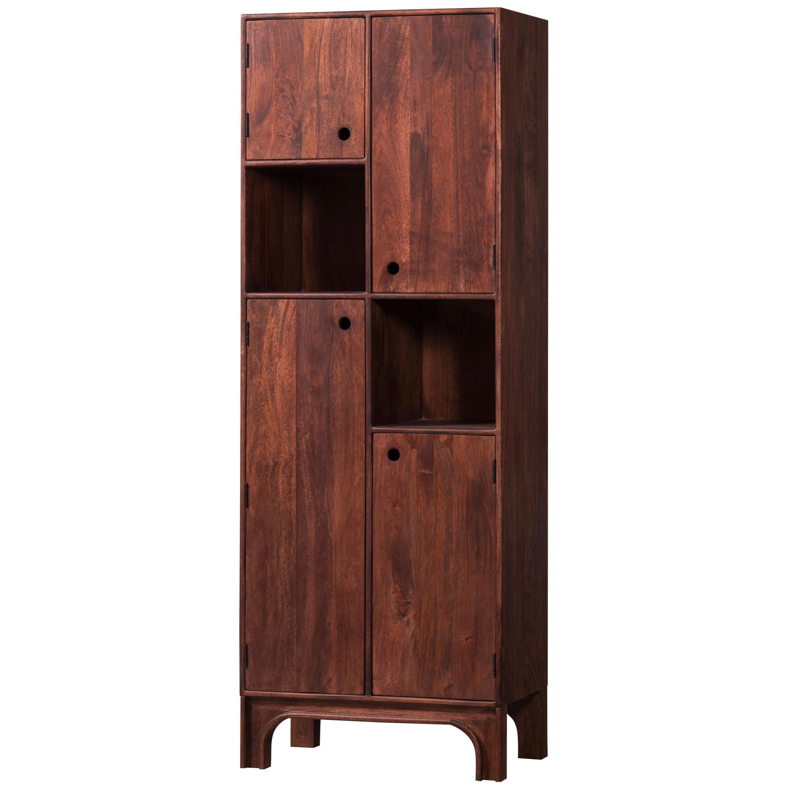 HOCHSCHRANK 75/210/45 cm  - Walnussfarben, Design, Holz (75/210/45cm) - Livetastic