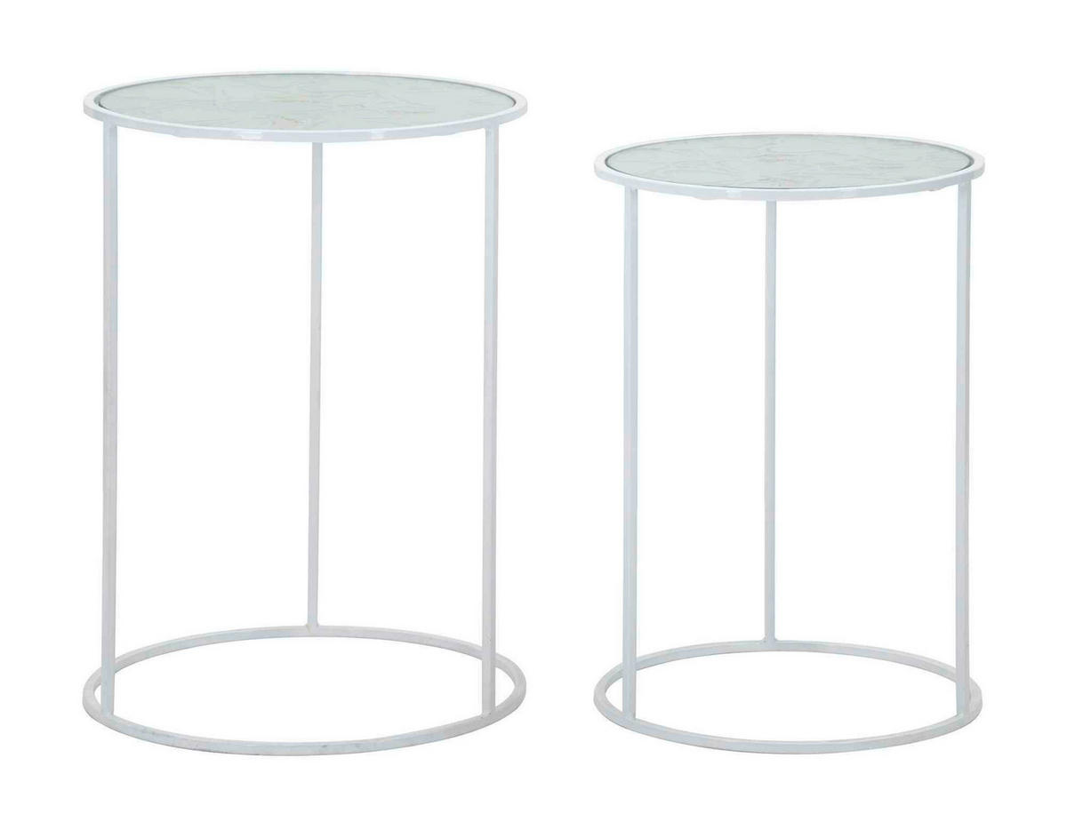 COUCHTISCH Spiegelglas Weiß  - Weiß, Basics, Glas/Metall (43,5/60/43cm)