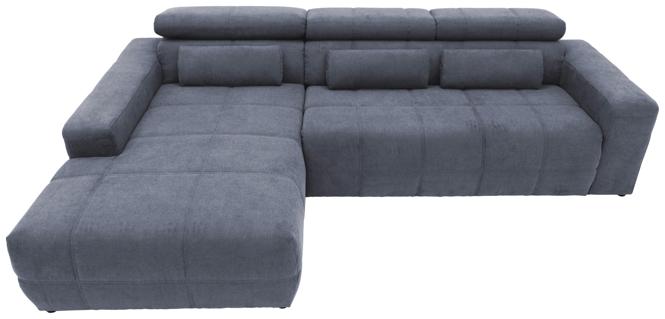 ECKSOFA Dunkelgrau Mikrofaser - Dunkelgrau/Schwarz, Design, Kunststoff/Textil (175/285cm)