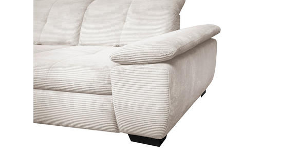 ECKSOFA in Cord Creme  - Creme/Schwarz, Design, Textil/Metall (242/313cm) - Xora