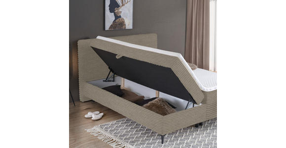 BOXBETT 160/200 cm in Beige - Beige/Schwarz, Design, Holz/Holzwerkstoff (160/200cm) - Xora