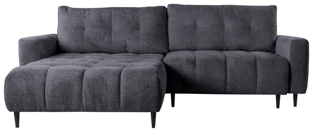 ECKSOFA Graphitfarben Chenille  - Schwarz/Graphitfarben, KONVENTIONELL, Holz/Textil (180/266cm) - Carryhome